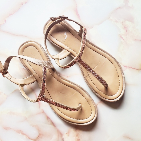Aldo Shoes | Aldo Rose Gold Tone Crystal Embellished Sandals | Poshmark